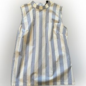 Banana Republic Blue and White Stripe Top with Button Back